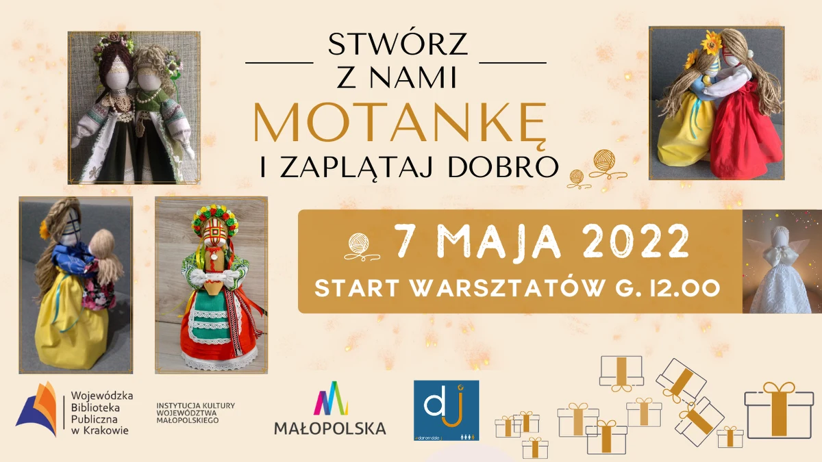 Warsztaty tworzenia ukraińskich lalek-motanek odbędą się w sobotę w Krakowie. Dochód z ich sprzedaży zostanie przeznaczony dla ukraińskich dzieci.  

