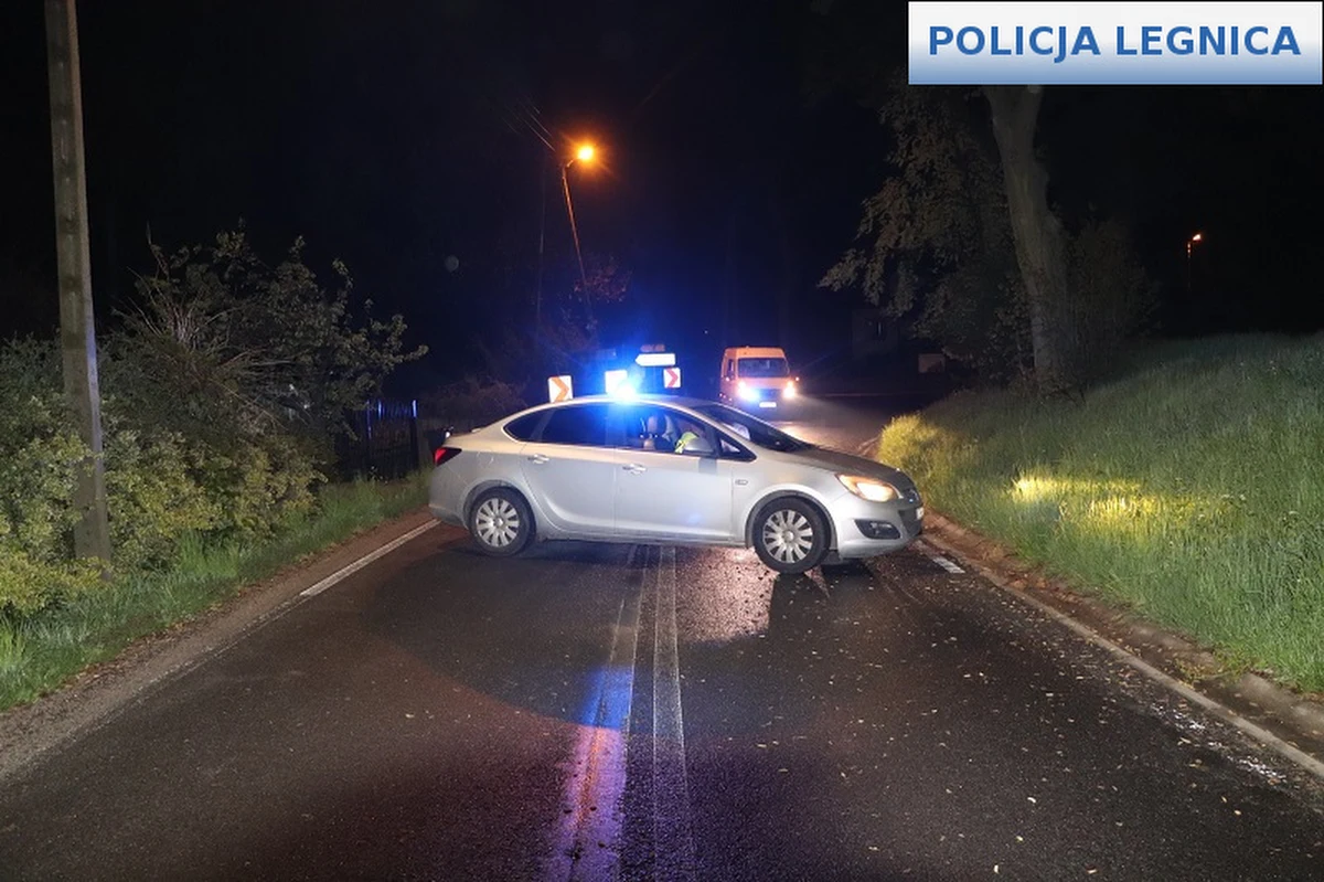 Legniccy policjanci chcieli zatrzymać do kontroli jednego z kierowców. Ten zaczął uciekać. Mężczyzna omal nie potrącił funkcjonariuszy. Ci podczas pościgu wykorzystali broń. Ścigany na łuku drogi stracił panowanie nad samochodem. Uderzył w bariery energochłonne. Był to 22-letni mieszkaniec Legnicy. Miał cofnięte uprawnienia do kierowania pojazdami.
