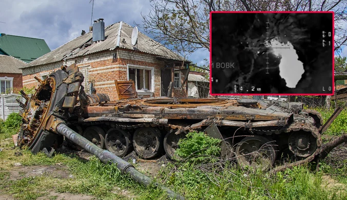 Rosyjski czołg zniszczony z powietrza. Do sieci trafiło nagranie