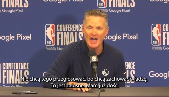 Steve Kerr ostro o senatorach! Trener Golden State Warriors nie wytrzymał z powodu tragedii w Teksasie. WIDEO 