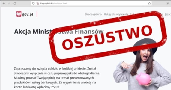 Oszuści podszywający się za pomocą SMS-ów pod resort finansów próbują wyłudzić dane osobowe kusząc 250 zł za wypełnienie ankiety - ostrzega CERT Polska.
