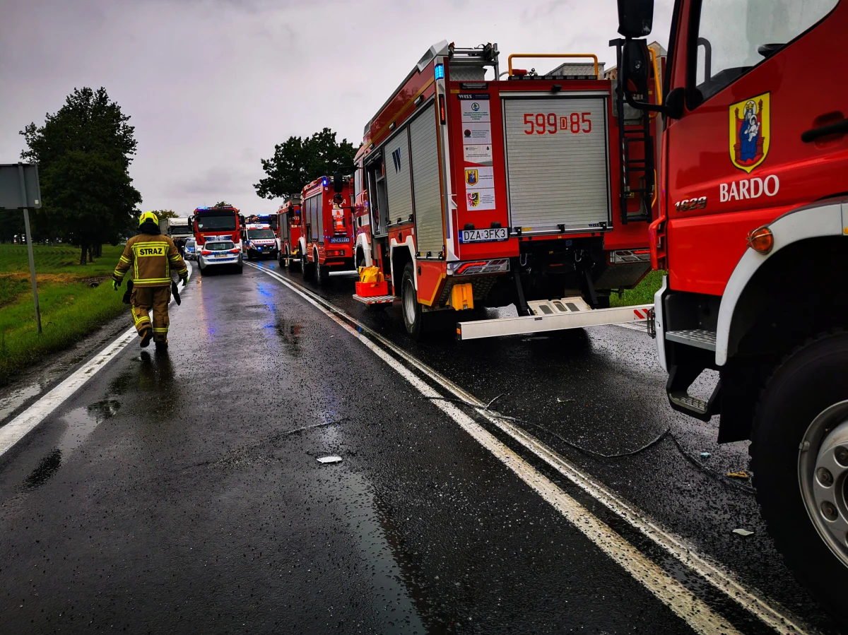 Groźny wypadek na drodze krajowej numer 8 w Braszowicach na Dolnym Śląsku. 9 dzieci zostało rannych.