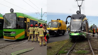 Zderzenie tramwajów w Poznaniu. Jedna osoba w szpitalu 