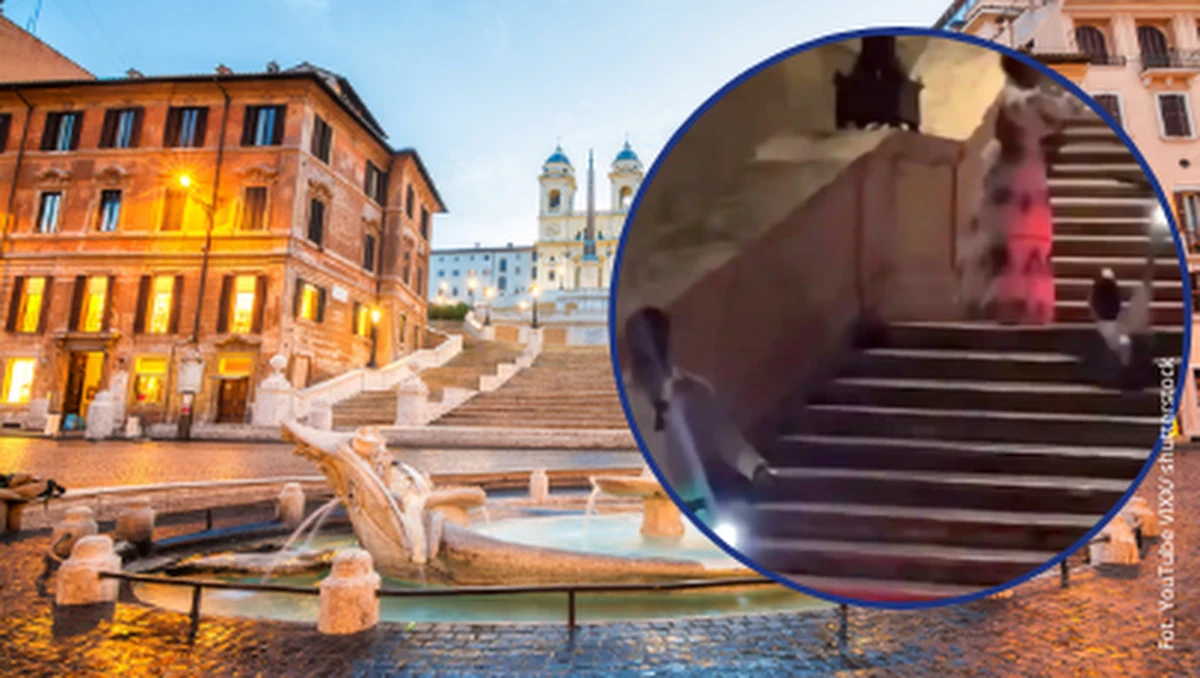 Słynne Schody Hiszpańskie w Rzymie nie mają szczęścia do turystów. Para Amerykanów dostała dożywotni zakaz zbliżania się do barokowego zabytku po tym, jak kobieta zepchnęła z niego hulajnogę elektryczną. Kilka dni wcześniej saudyjski biznesmen próbował zjechać nimi wypożyczonym maserati. Wyczyny obojga zarejestrowały kamery. Nagrania publikujemy poniżej. 