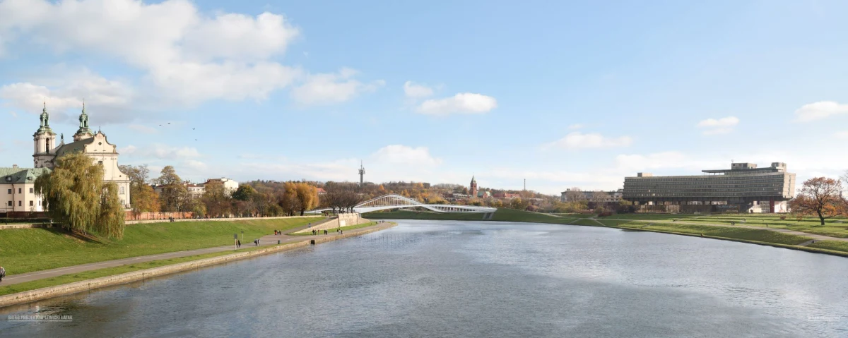 Nowa kładka pieszo-rowerowa nad Wisłą w Krakowie między Ludwinowem a Kazimierzem powinna powstać do 2025 roku. Wydano już zgodę na jej budowę, ale przetarg ma zostać ogłoszony jesienią. 