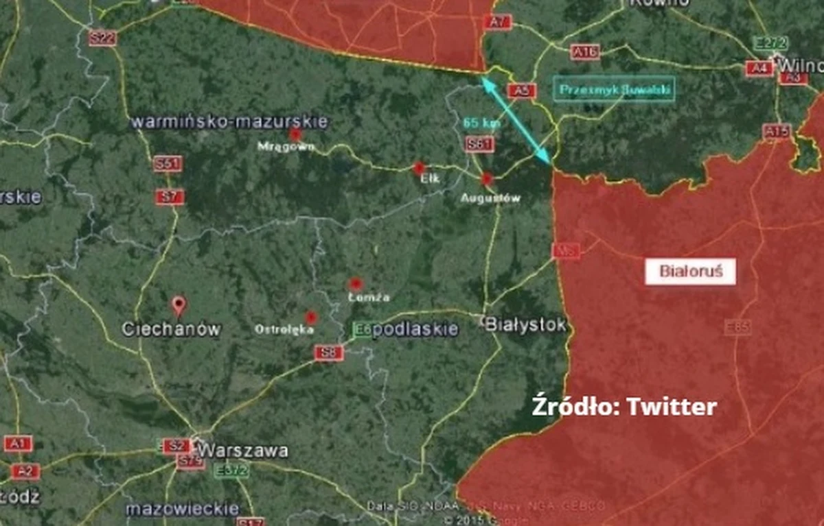 Najgroźniejsze miejsce na Ziemi znajduje się teraz w Polsce - pisze Politico. Mowa o przesmyku suwalskim. Stanowiłby on jeden z pierwszych punktów, w które z pewnością uderzyłaby Rosja, jeśli wojna w Ukrainie przeniosłaby się na inne państwa Europy - pisze amerykański portal. Szefowie Stowarzyszenia Aktywne Mazury uważają, że potrzebna jest pilna budowa schronów.