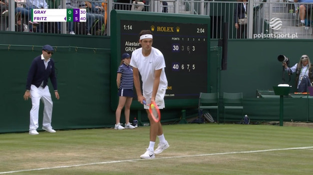 Skrót meczu drugiej rundy Wimbledonu Alastair Gray - Taylor Fritz 0:3 (3:6, 6:7, 3:6)