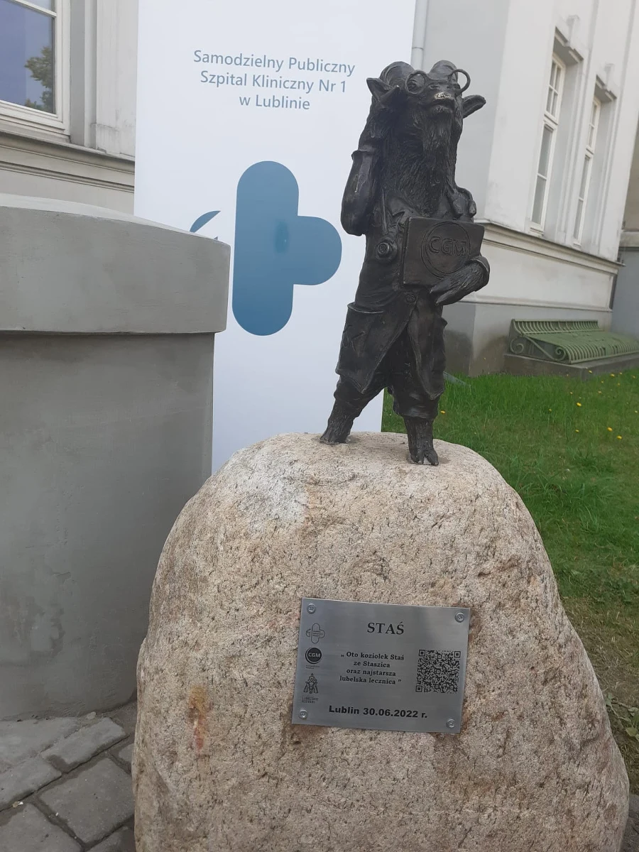 Staś - jak Stanisław Staszic - stanął przy ulicy Staszica w Lublinie odsłonięto rzeźbę Koziołka. To już trzeci z serii. Za sprawą Fundacji Lubelskie Koziołki na lubelskim szlaku historycznym stanęły dotychczas dwa koziołki: Onufry i Kazik, pierwszy przy Ratuszu, drugi przy Bramie Krakowskiej.