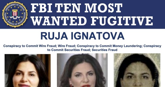 Ruja Ignatova, zwana "królową krypto" została dodana do listy dziesięciu najbardziej poszukiwanych przez FBI osób. Jest podejrzana o wyłudzanie pieniędzy od inwestorów przez założoną przez siebię firmę kryptowalutową OneCoin - poinformował Bloomberg.