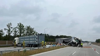 Zderzenie ciężarówek na autostradzie A1 koło Słostowic. Utrudnienia