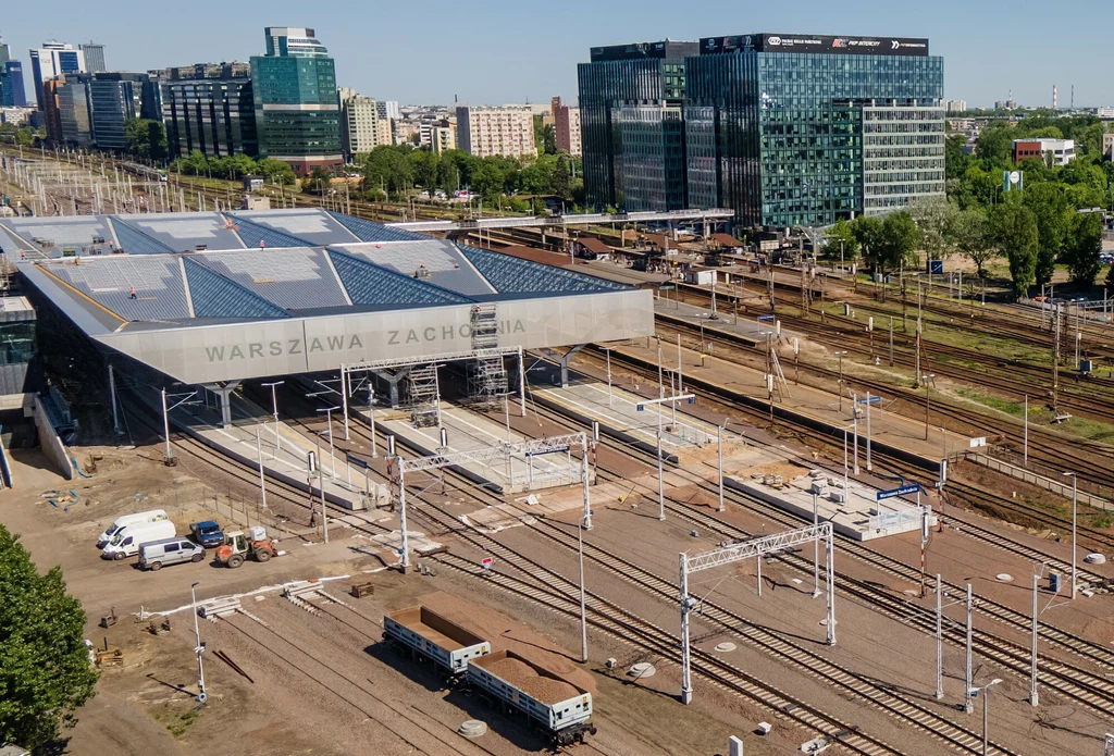 Warszawa Zachodnia podczas modernizacji, widoczna z lotu ptaka