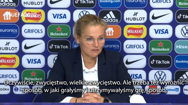 Reprezentacja Anglii kobiet wygrała z Norwegią 8-0 podczas piłkarskich mistrzostw Europy. Co mówiła trenerka zwyciężczyń Sarina Wiegman.