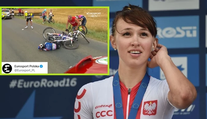 Potężna kraksa na drugim etapie Tour De France kobiet. Sukces polskiej kolarki