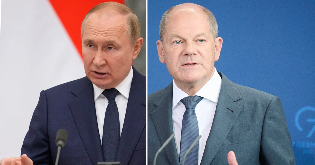 Władimir Putin i Olaf Scholz