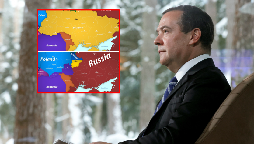 Război în Ucraina.  Dmitri Medvedev a arătat harta cu împărțirea Ucrainei
