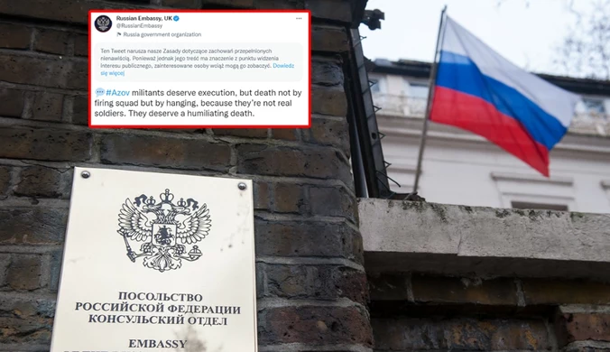 Szokujący wpis rosyjskiej ambasady: Powiesić żołnierzy pułku Azow 
