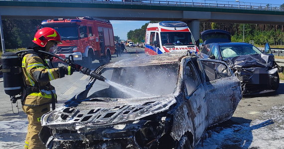Un triste accidente en el S8.  La mujer dentro del auto sufrió quemaduras