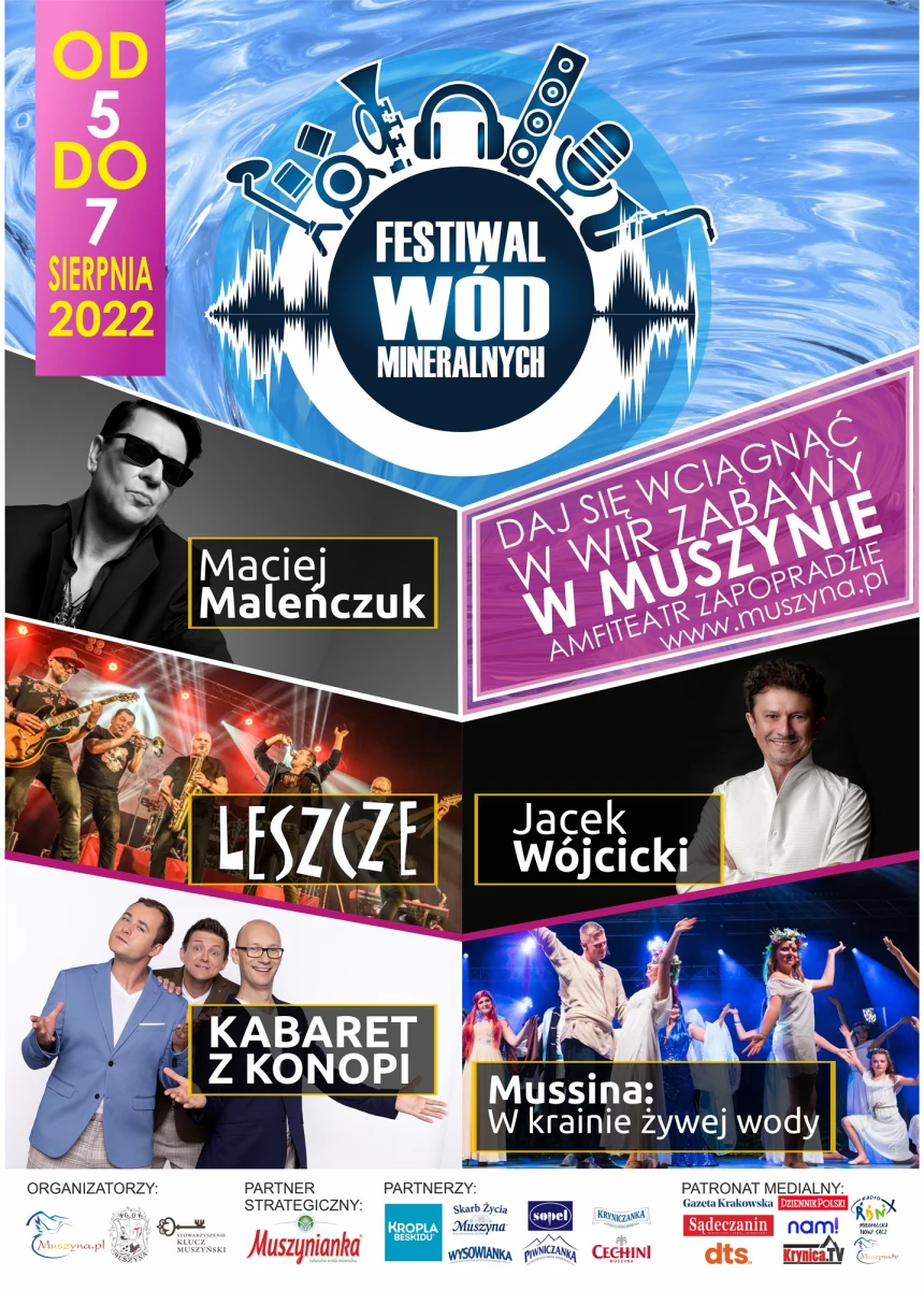 Słynne małopolskie uzdrowisko - Muszyna - na kilka dni zamieni się w największą w kraju plenerową pijalnię wód mineralnych, ale także wielką scenę, na której wystąpią gwiazdy polskich estrad. W piątek zaczyna się XIX Festiwal Wód Mineralnych.  