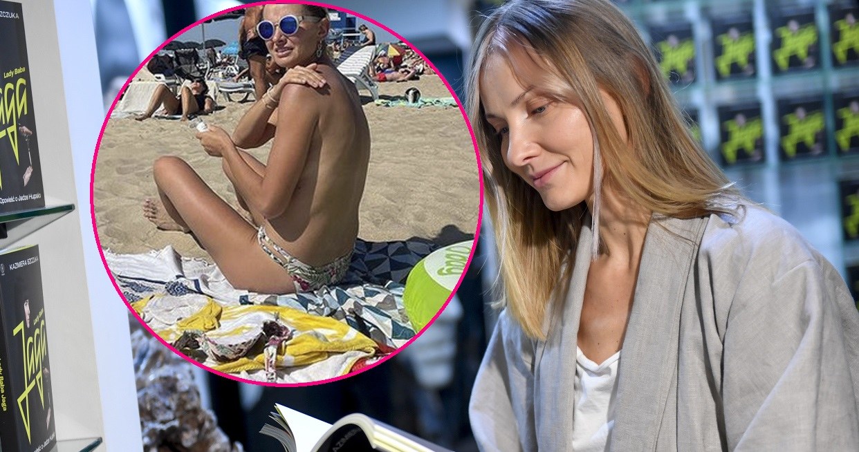 Joanna Moro bez stanika na plaży pełnej ludzi. Fani krytykują jej zdjęcia  topless - pomponik.pl