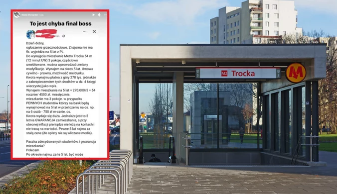 270 tys. złotych za mieszkanie na wynajem. W Warszawie to możliwe