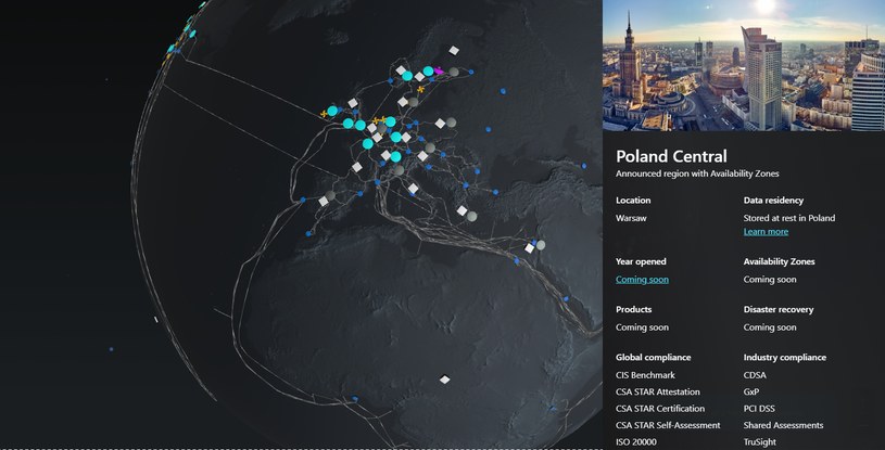 /Zrzut ekranu/Microsoft Infrastructure Map /Informacja prasowa