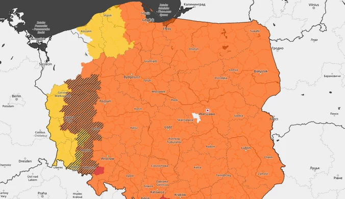 Nadciągają gwałtowne burze z gradem. Mapa Polski miejscami czerwona