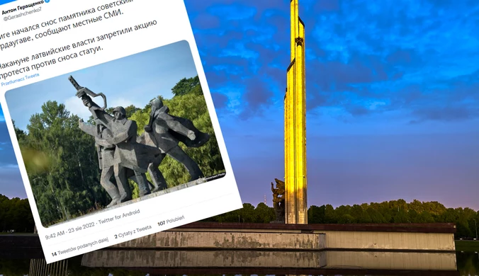 Łotwa: Rozpoczął się demontaż pomnika upamiętniającego sowieckich żołnierzy