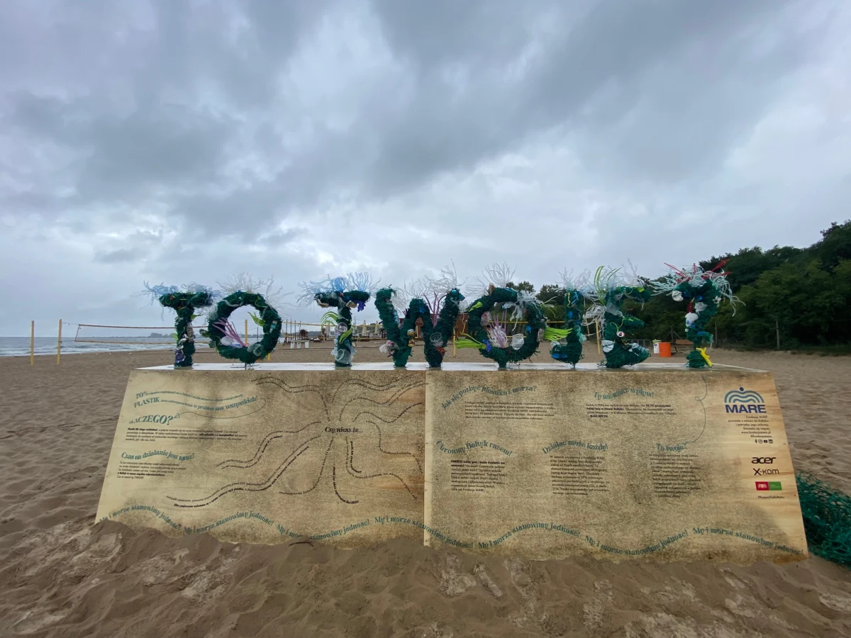 Na gdańskiej plaży stanęła instalacja artystyczna. Wykonana ze starych sieci rybackich wyłowionych z Bałtyku i ze śmieci zebranych z bałtyckich plaży, instalacja pod hasłem "TO TWOJE?" ma zwracać uwagę na problem, jakim jest zanieczyszczenia mórz i oceanów, w tym naszego rodzimego Bałtyku.