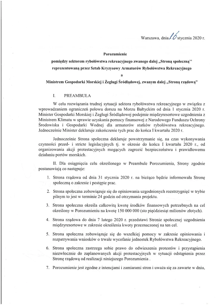 Porozumienie armatorów z rządem