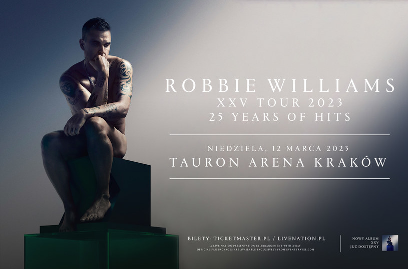Wyśmienite ogłoszenie dla fanów Robbiego Williamsa! Wokalista przez kilka ostatnich lat nie występował w Polsce, a teraz zjawi się nad Wisłą z trasą, podczas której świętuje 25 lat solowej kariery. Koncert odbędzie się 12 marca 2023 roku, a bilety trafią do sprzedaży lada dzień.