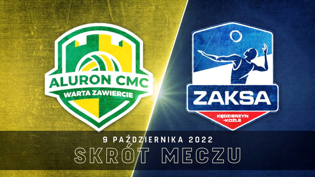 Skrót meczu 3. kolejki PlusLigi Aluron CMC Warta Zawiercie - Grupa Azoty ZAKSA Kędzierzyn-Koźle 3:1 (25:18, 21:25, 25:22, 27:25).