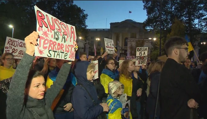 Protest przed ambasadą Rosji w Warszawie. "Putin won!"