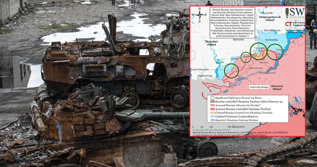 Zniszczone rosyjskie czołgi w okolicy Łymana/ Mapa: Twitter/@TheStudyofWar