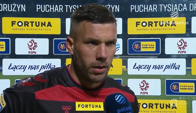 Lukas Podolski: Zawsze jest dużo szumu wokół Górnika. WIDEO (Polsat Sport)