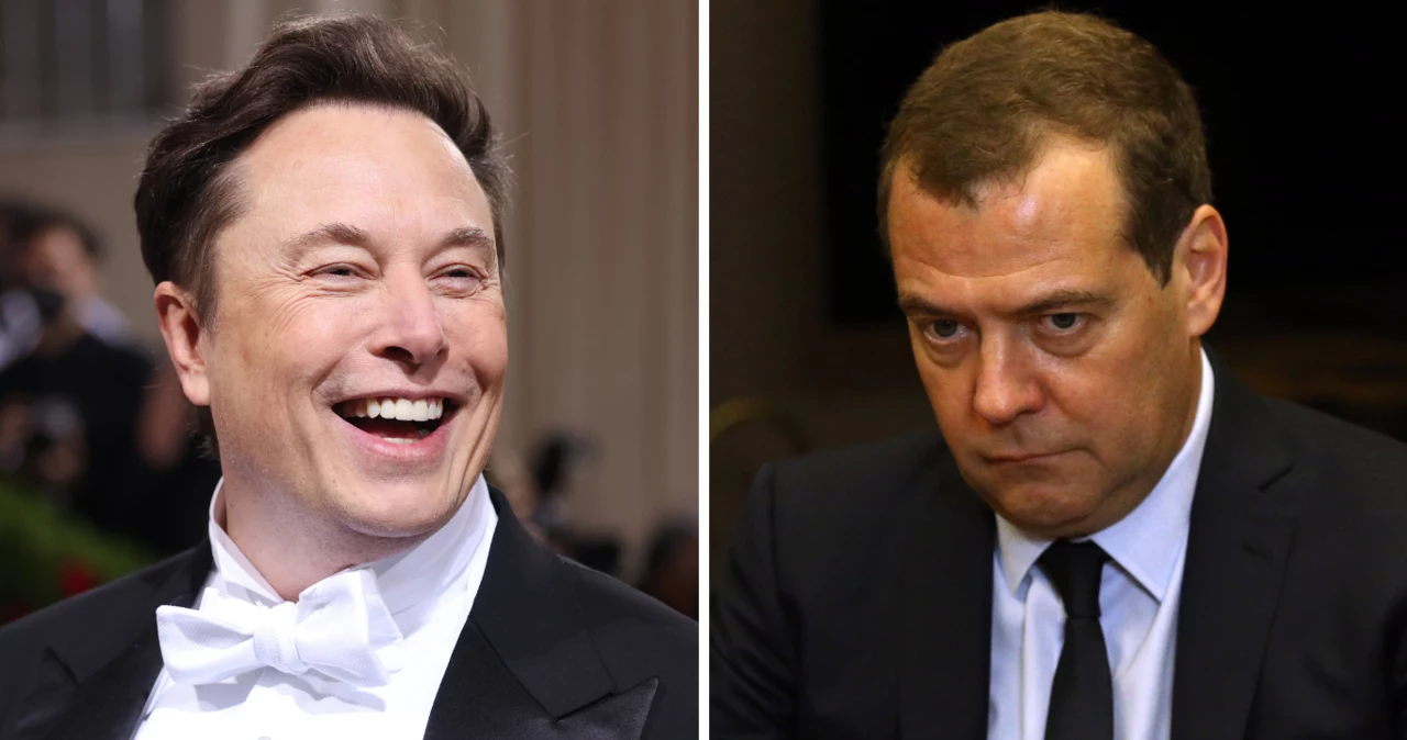 Elon Musk i Dmitrij Miedwiediew