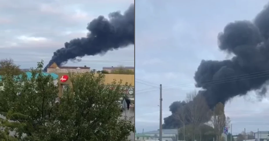 Pożar zakładu przemysłowego w Szebiekinie