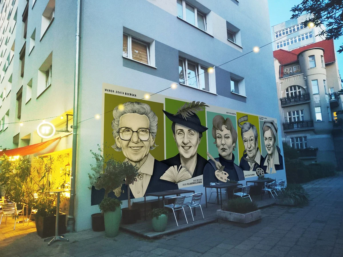 Kazimiera Iłłakowiczówna, Wanda Błeńska, Krystyna Feldman, Aleksandra Banasiak, Krystyna Kofta - wizerunki tych pięciu kobiet ozdobią jedną ze ścian budynku u zbiegu ul. Gajowej i Sienkiewicza. Trwa zbiórka pieniędzy na wykonanie malowidła.