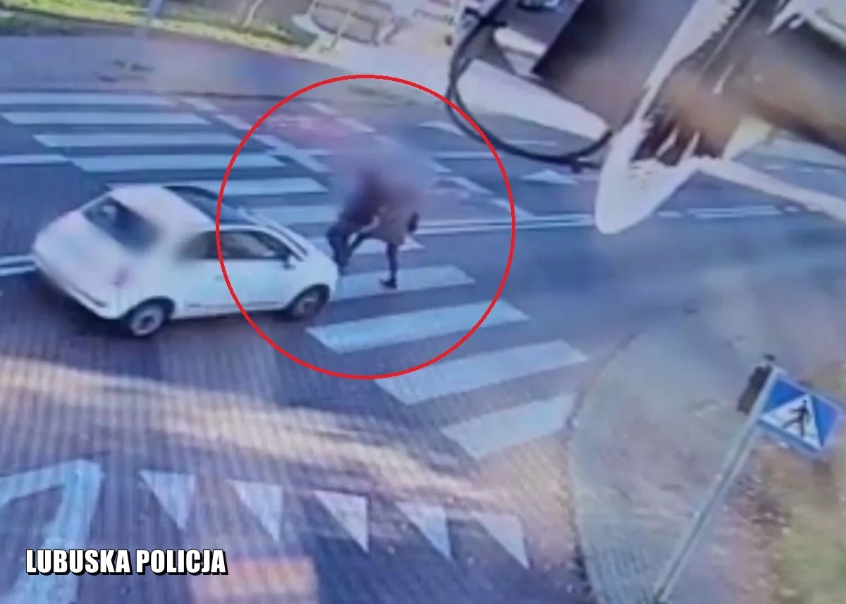 Dwie osoby potrąciła na przejściu dla pieszych w Zielonej Górze kobieta kierująca fiatem. Film ze zdarzenia opublikowała lubuska policja. 