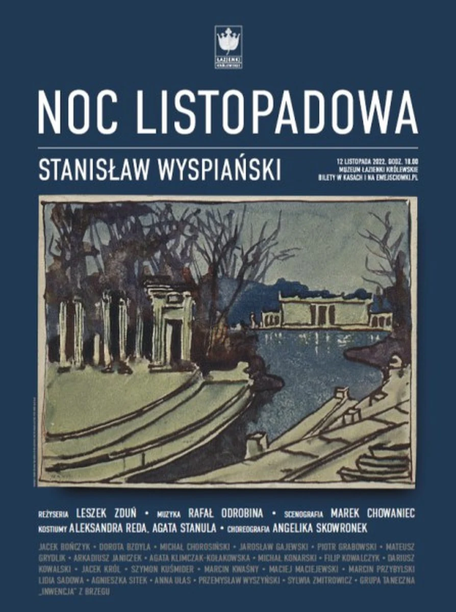 W sobotę 12 listopada w ogrodach Łazienek Królewskich w Warszawie o godzinie 18 wystawiona zostanie jedna z najbardziej znanych sztuk wielkiego dramaturga, Stanisława Wyspiańskiego. Wybór miejsca nie jest przypadkowy. 