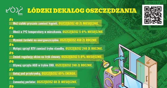 Ponad 2 tys. złotych rocznie można zaoszczędzić stosując się do zasad Łódzkiego Dekalogu Oszczędzania. Na liście jest m.in. zamiana kąpieli na prysznic lub montaż perlatora na kranie, co sprawi, że co miesiąc w kieszeni zostanie 100 złotych.