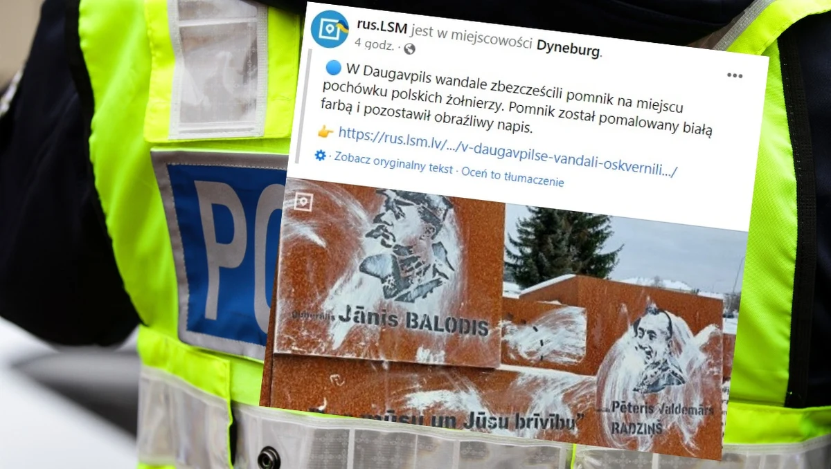 Nieznane osoby dokonały aktu wandalizmu wobec pomnika ku czci polskich i łotewskich bohaterów wojny za niepodległość Łotwy, na miejscu pochówku polskich legionistów, w Dyneburgu (łot. Daugavpils) na południowym-wschodzie Łotwy - podał łotewski portal LSM.