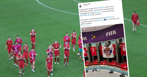 Serbska federacja piłkarska została oskarżona przez FIFA o wywieszenie w szatni drużyny politycznego transparentu szkalującego Kosowo. Incydent został zauważony po meczu na mundialu z Brazylią.