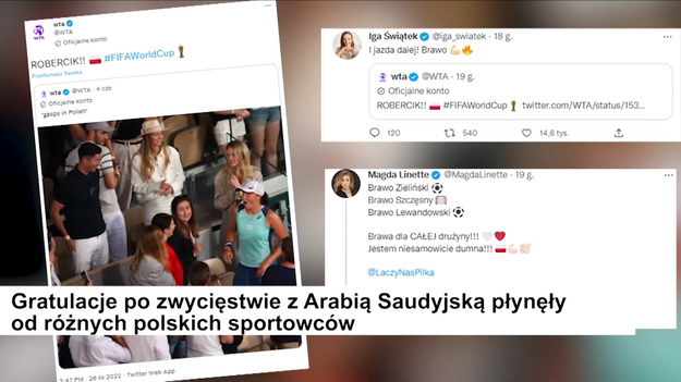 Po zwycięstwie z Arabią Saudyjską 2-0 polscy piłkarze koncentrują się już na ostatnim rywalu w grupie - Argentynie, a trener Czesław Michniewicz dał swoim wybrańcom wolną niedzielę. Swoje mecze rozgrywały za to w niedzielę Belgia, Chorwacja oraz Hiszpania z Niemcami. W dzisiejszym "Studiu Katar" wróciliśmy do sobotnich wygranych Biało-czerwonych oraz Arentyny, omówiliśmy także wydarzenia w grupach E i F. 
