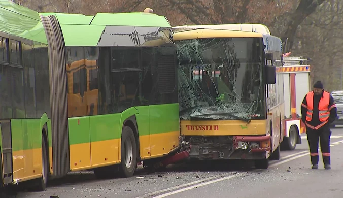 Wypadek z udziałem dwóch autobusów w Poznaniu. Są ranni 