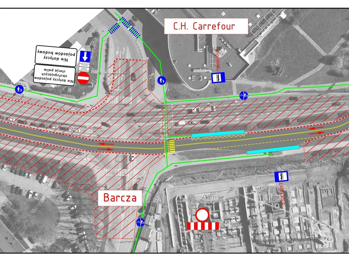 W piątek późnym wieczorem zmieni się organizacja na skrzyżowaniu ulic Krasickiego i Barcza. Ma to związek z prowadzoną w Olsztynie dużą inwestycją tramwajową. 