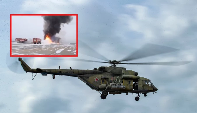Rosja: Mi-8 w płomieniach. Jest nagranie 