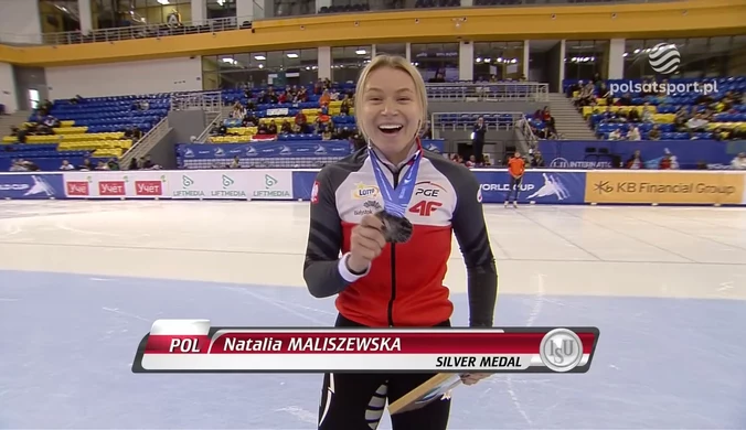 PŚ w Ałmatach: Srebrny medal Natalii Maliszewskiej na 500 m. WIDEO (Polsat Sport)