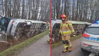 Lubelskie: Wypadek ukraińskiego autobusu. Są poszkodowani