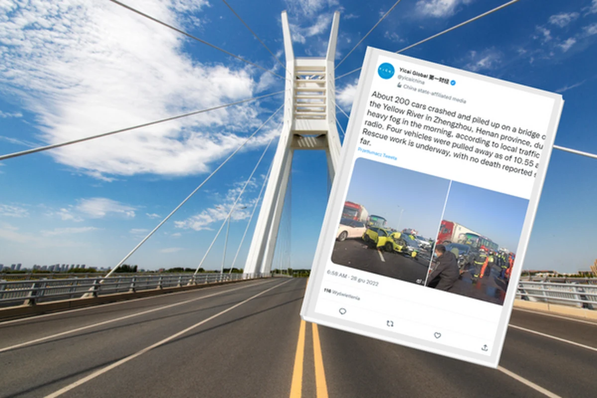 Ponad 200 samochodów zderzyło się na moście w Zhengzhou, stolicy prowincji Henan leżącej w centralnych Chinach - podaje Reuters. Wiele osób jest uwięzionych w swoich autach. Według wstępnych ustaleń, do wypadku doszło w związku ze słabą widocznością spowodowaną przez mgły.