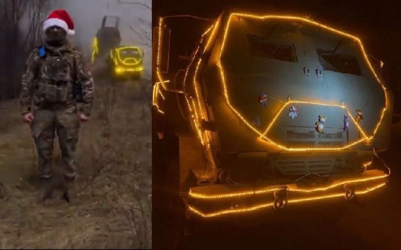 Ukraińscy żołnierze postanowili chociaż trochę wczuć się w świąteczny klimat i zaprezentowali jedną ze swoich mobilnych wyrzutni rakiet HIMARS... ozdobioną świątecznymi lampkami. Czyżby szykowali dla Rosjan prezent od Świętego Mikołaja? 